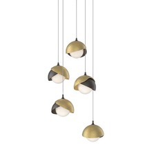  131125-SKT-LONG-14-86-GG0711 - Brooklyn 5-Light Double Shade Pendant