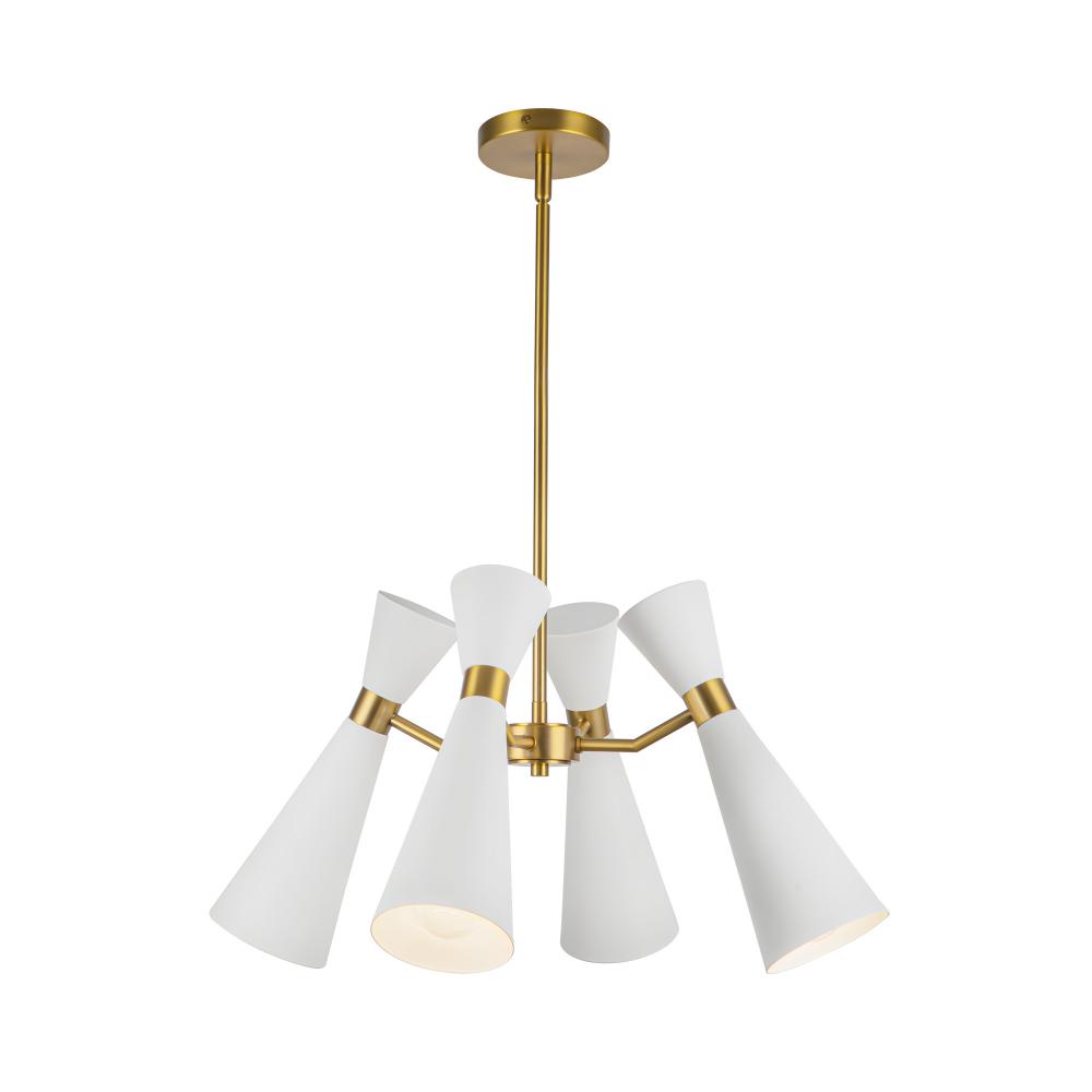 Blake 24-in White/Aged Gold Socket Chandelier