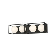 Alora Lighting VL519427MBOP - Amelia 27-in Matte Black/Opal Matte Glass 4 Lights Vanity