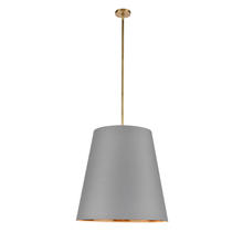  PD311025VBGG - Calor 25-in Gray Linen With Gold Parchment/Vintage Brass 3 Lights Pendant