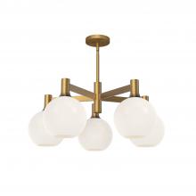 Alora Lighting CH506129AGOP - Castilla 29-in Aged Gold/Opal Matte Glass 5 Lights Chandeliers