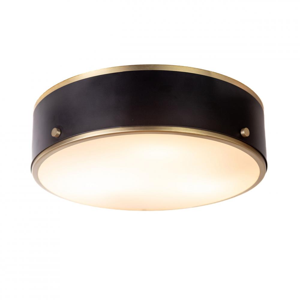 Percussion - 3 Light Ceiling Light in Black with Soft Gold