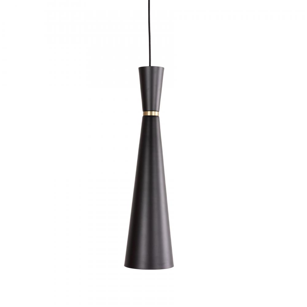 Konic - 1 24" Light Pendant in Black and Soft Gold