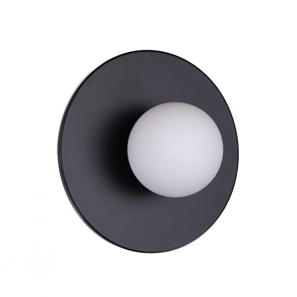 Playa - 1 Light Wall Light in Black with Opal Glass