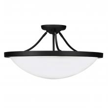 Russell Lighting 333-618/BLK - Monroe Semi Flush Mount Black