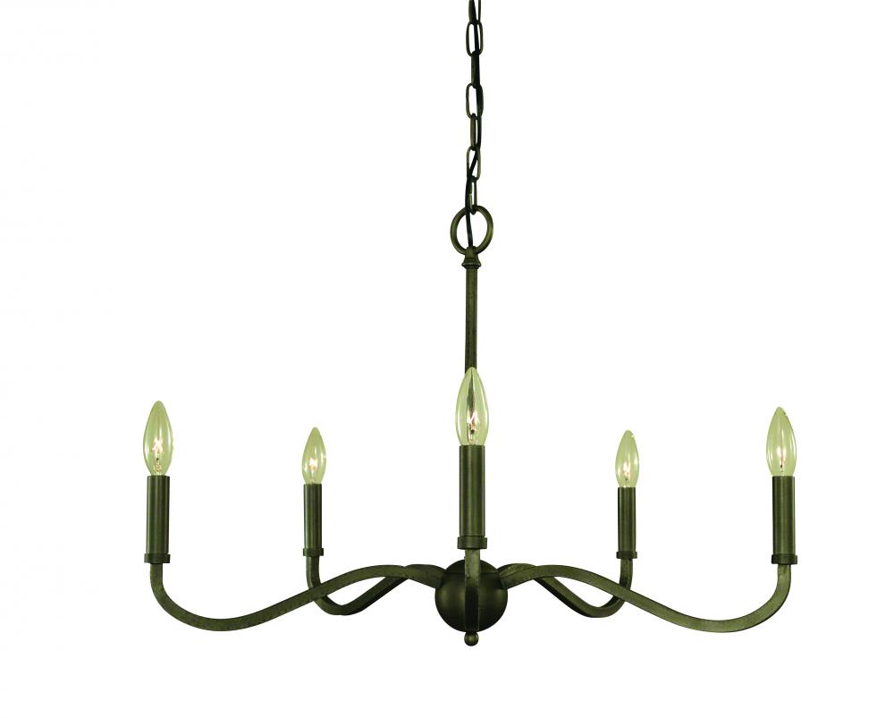 5-Light Satin Pewter Heidelberg Dining Chandelier