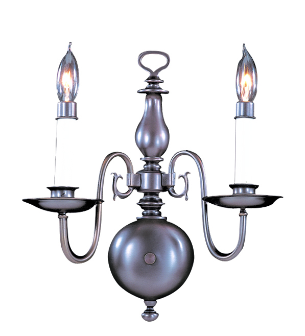 2-Light Satin Pewter Jamestown Sconce