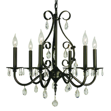 Framburg 2986 MBLACK - 6-Light Matte Black Liebestraum Dining Chandelier