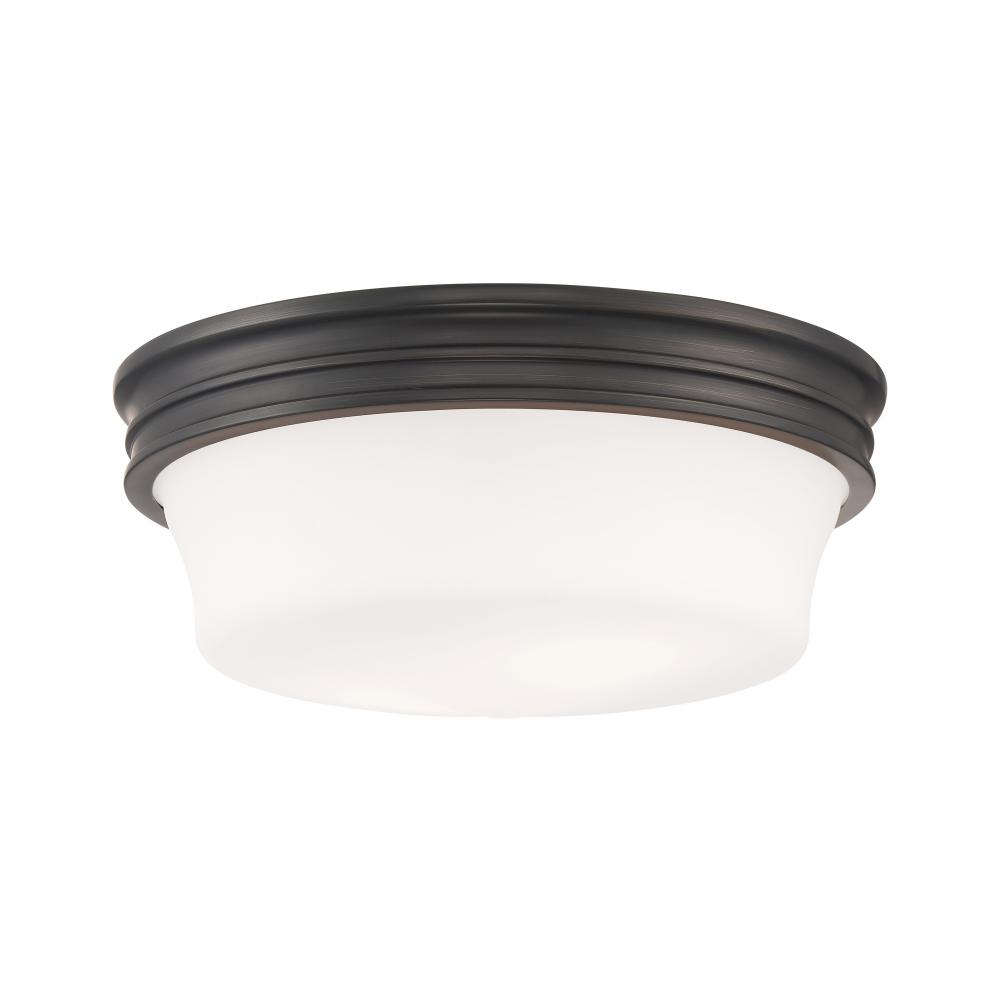 Galen 14&#39;&#39; Wide 3-Light Flush Mount - Oil Rubbed Bronze