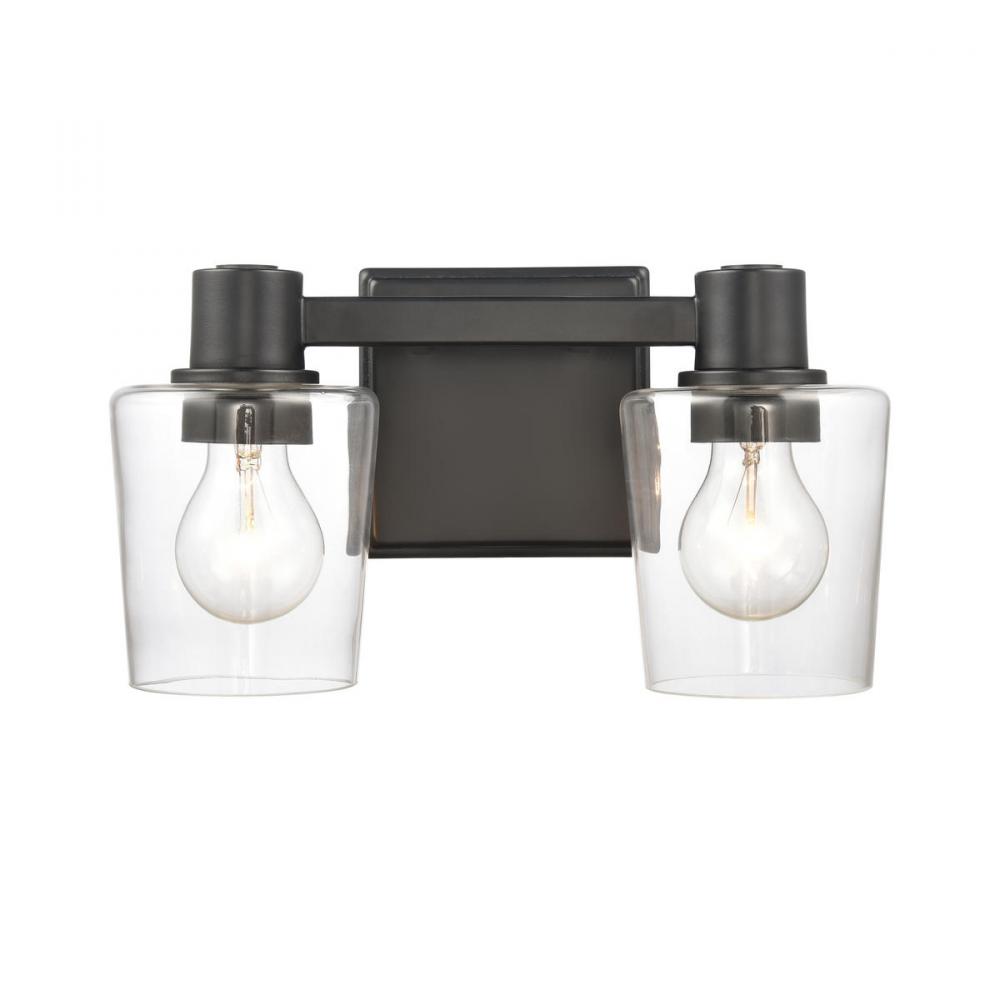 Celia 12&#39;&#39; Wide 2-Light Vanity Light - Matte Black