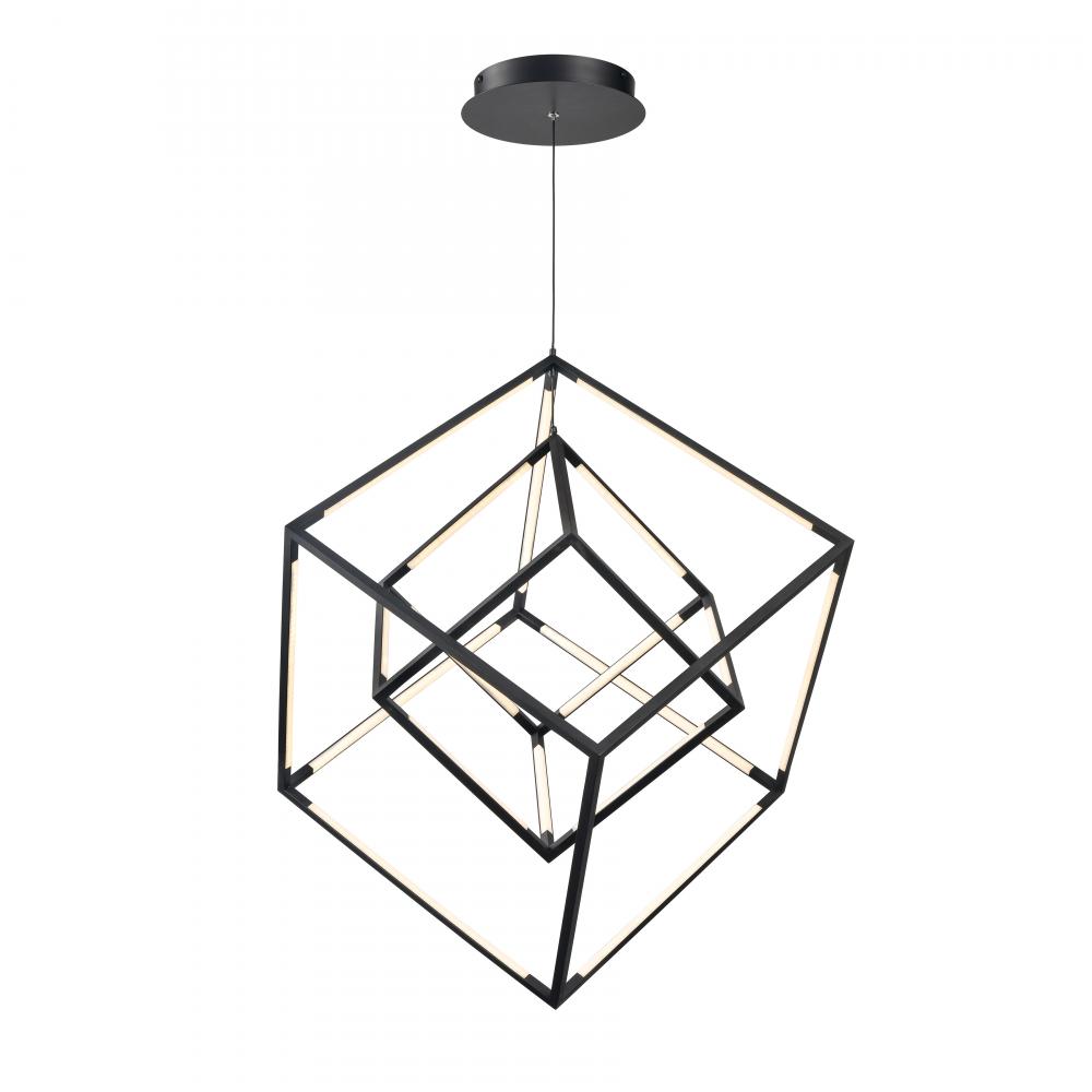 Cube Squared 17.75&#39;&#39; Wide LED Pendant - Matte Black