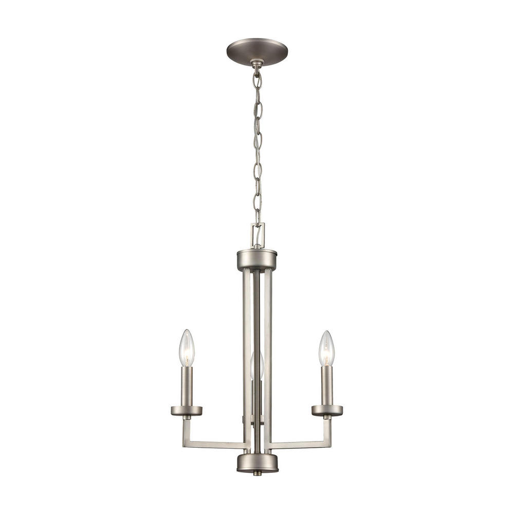 Thomas - West End 15'' Wide 3-Light Chandelier - Brushed Nickel