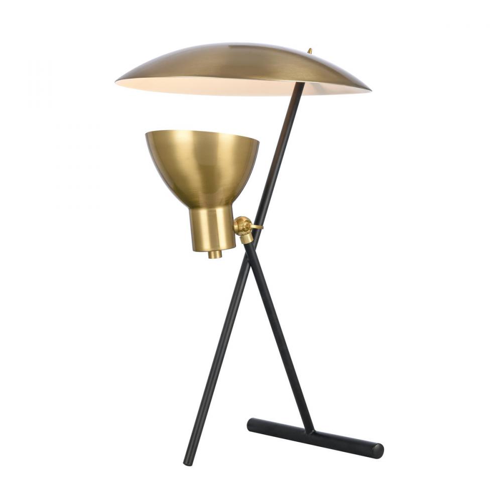 Wyman Square 19'' High 1-Light Desk Lamp - Satin Gold