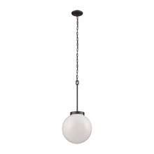 ELK Home CN120041 - Thomas - Beckett 12'' Wide 1-Light Mini Pendant - Oil Rubbed Bronze with White Glass