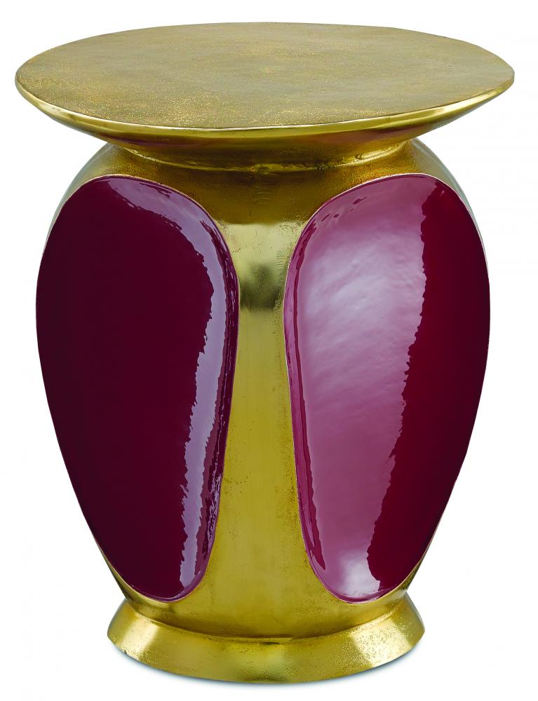 Malmo Red & Gold Accent Table