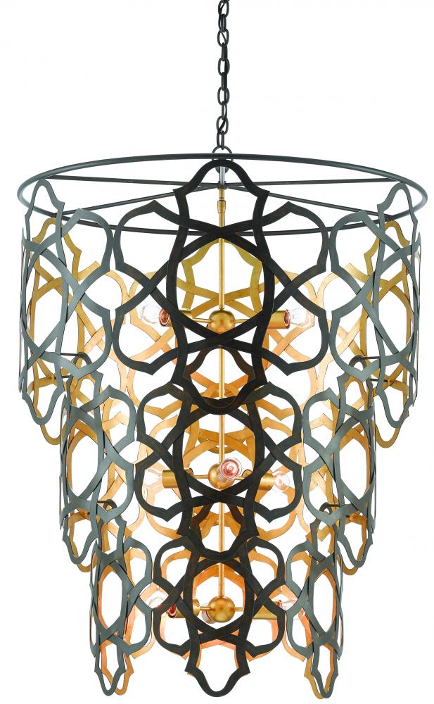 Mauresque Large Bronze & Gold Chandelier