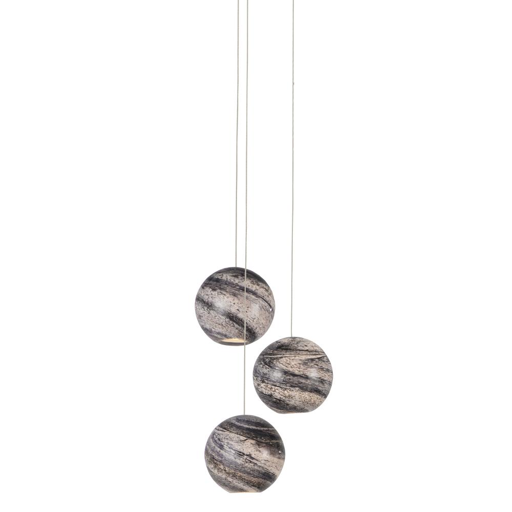 Palatino 3-Light Round Multi-Drop Pendant