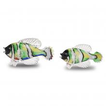 Currey 1200-0564 - Rialto Green Glass Fish Set of